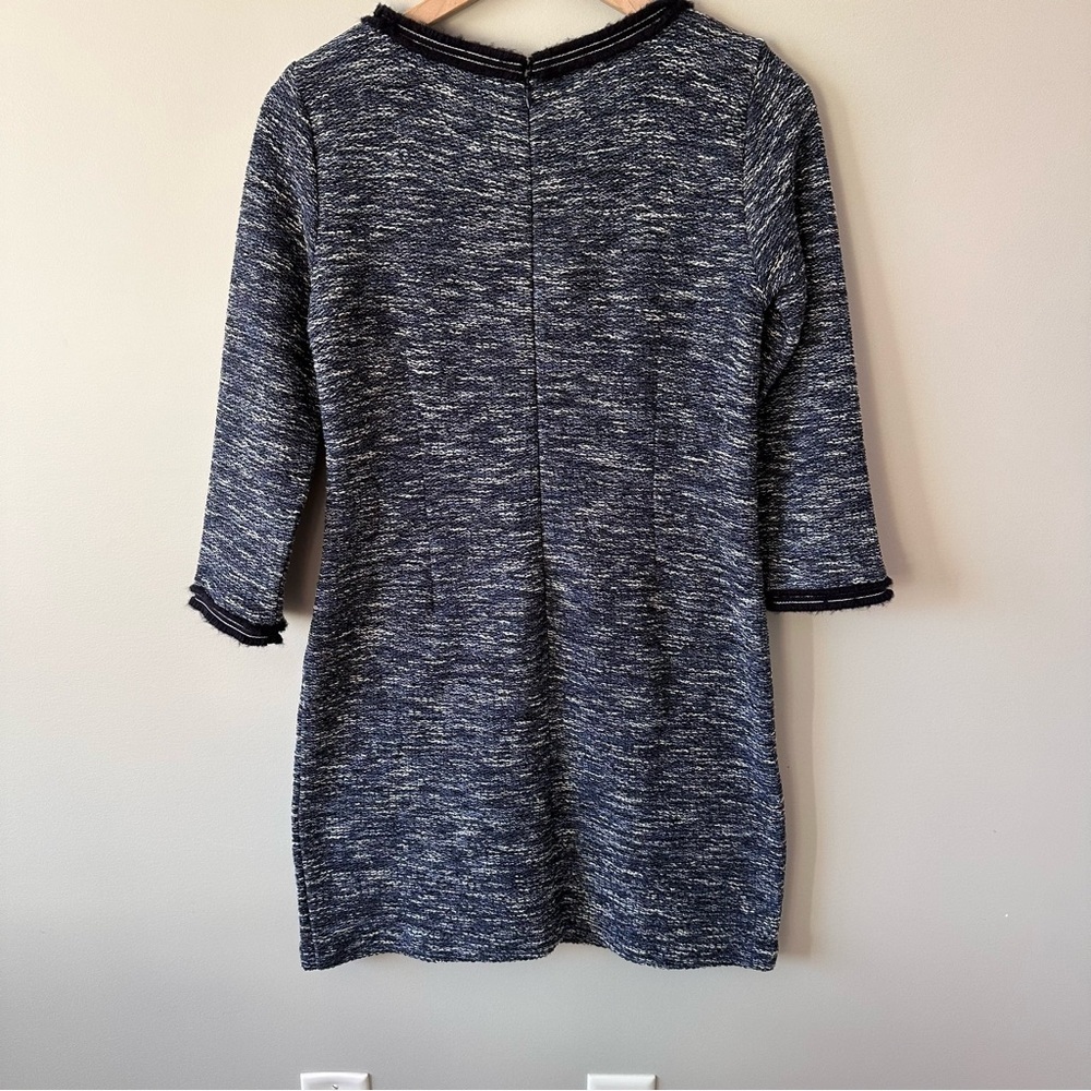 Talbots Tweed Shift Dress Womens 4 Petite Gold Buttons Front Pockets Scoop Neck - Picture 10 of 16